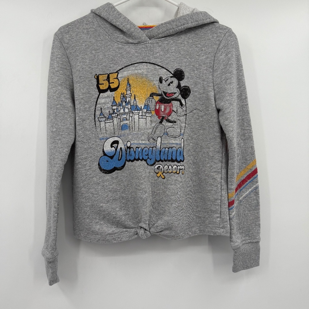 Disneyland Hoodie Women XS Gray Mickey Mouse '55 Retro Pullover Sweatshirt